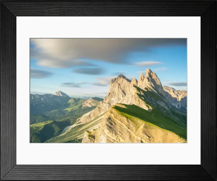 Framed Print : Seceda peaks in summer. Ortisei, Bolzano province, Trentino Alto Adige, Italy Framed Print : Seceda peaks in summer. Ortisei, Bolzano province, Trentino Alto Adige, Italy