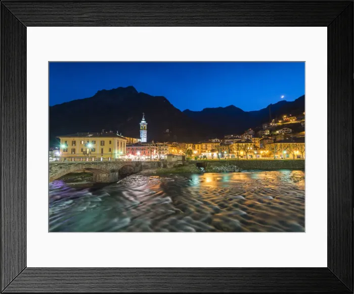 Framed Print : San Pellegrino Terme and Brembo river, Val Brembana, Orobie alps, Italian alps, Province Framed Print : San Pellegrino Terme and Brembo river, Val Brembana, Orobie alps, Italian alps, Province