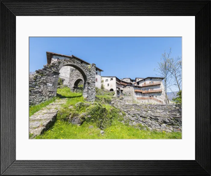 Framed Print : The village of Cornello dei Tasso, Val Brembana, Province of Bergamo, Orobie alps