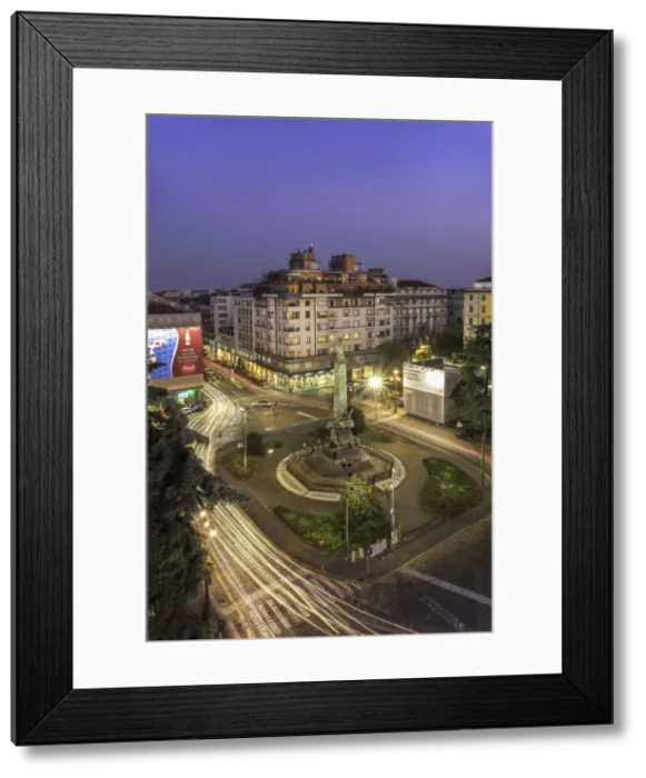 Framed Print : Cinque Giornate Square, Milan, Lombardy. The frenetic traffic in Milan after the sunsets Framed Print : Cinque Giornate Square, Milan, Lombardy. The frenetic traffic in Milan after the sunsets