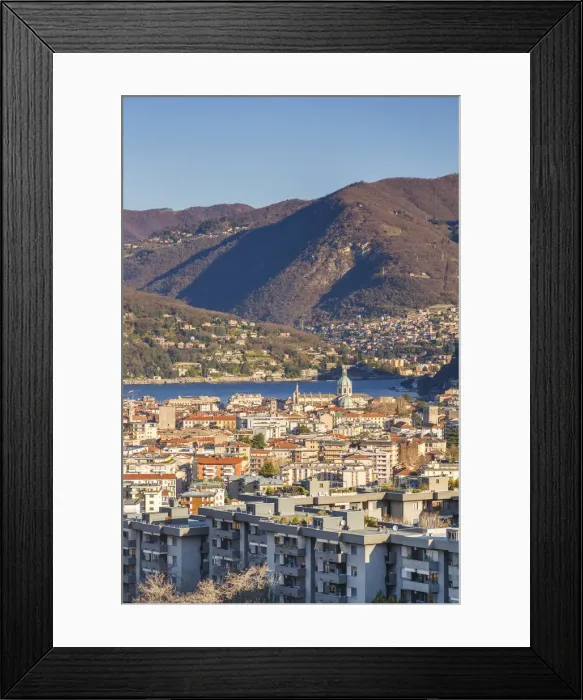 Framed Print : A morning view of Como city and lake Como, Lombardy, Italy Framed Print : A morning view of Como city and lake Como, Lombardy, Italy