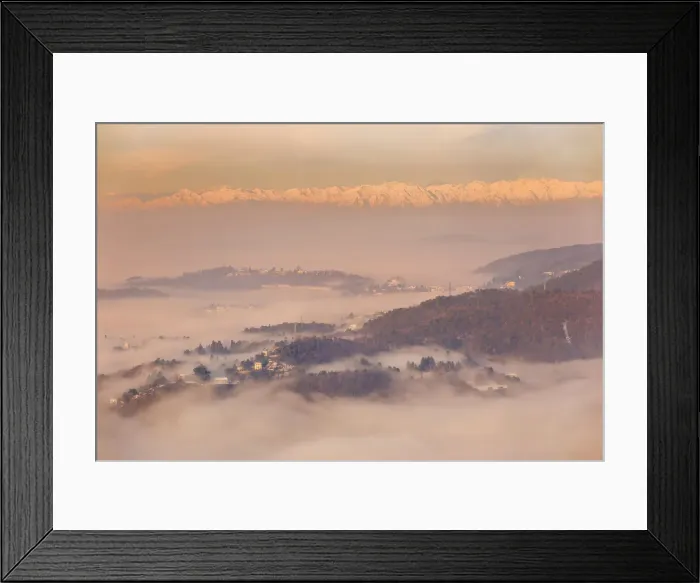 Framed Print : Spina Verde and Alps rise up from a sea of clouds, Como province, Lombardy, Italy, Europe Framed Print : Spina Verde and Alps rise up from a sea of clouds, Como province, Lombardy, Italy, Europe