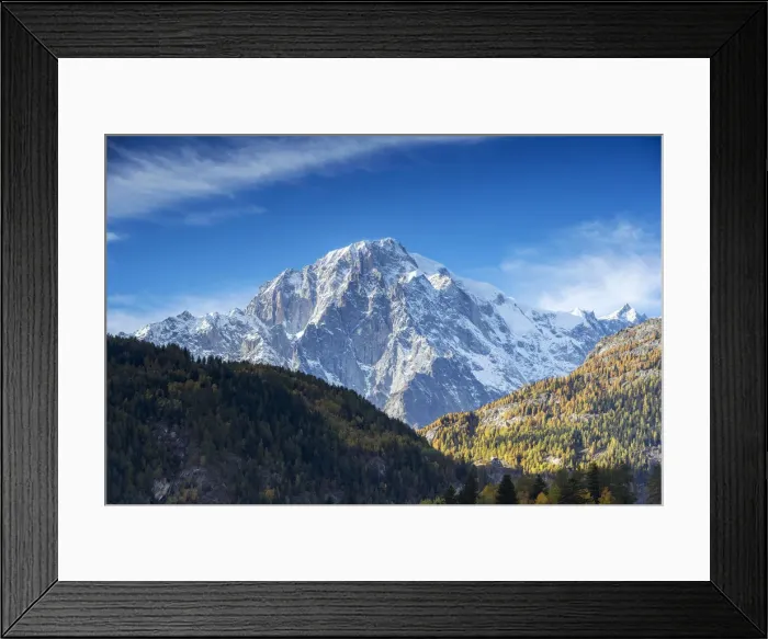 Framed Print : Monte Bianco at sunset, Aosta Valley, Italy, Europe Framed Print : Monte Bianco at sunset, Aosta Valley, Italy, Europe