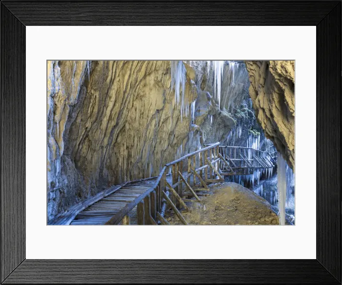 Framed Print : Europe, Italy, Veneto, Treviso, Fregona. The Caves of Caglieron in winter time Framed Print : Europe, Italy, Veneto, Treviso, Fregona. The Caves of Caglieron in winter time