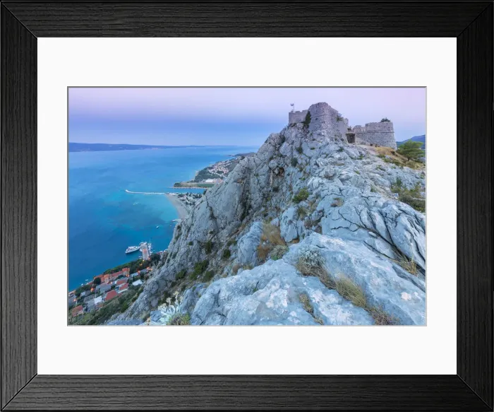 Framed Print : Starigrad fortress (Fortica) above the city of Omis, Dalmatia, Adriatic Coast, Croatia