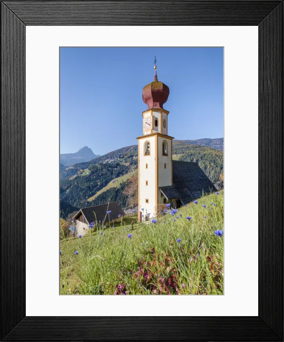 Framed Print : The alpine church of St. Georg in Pliscia / Plaiken, Marebbe / Enneberg, Bolzano Framed Print : The alpine church of St. Georg in Pliscia / Plaiken, Marebbe / Enneberg, Bolzano