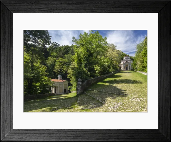 Framed Print : View of the chapels and the sacred way of Sacro Monte di Varese, Unesco World Heritage Framed Print : View of the chapels and the sacred way of Sacro Monte di Varese, Unesco World Heritage