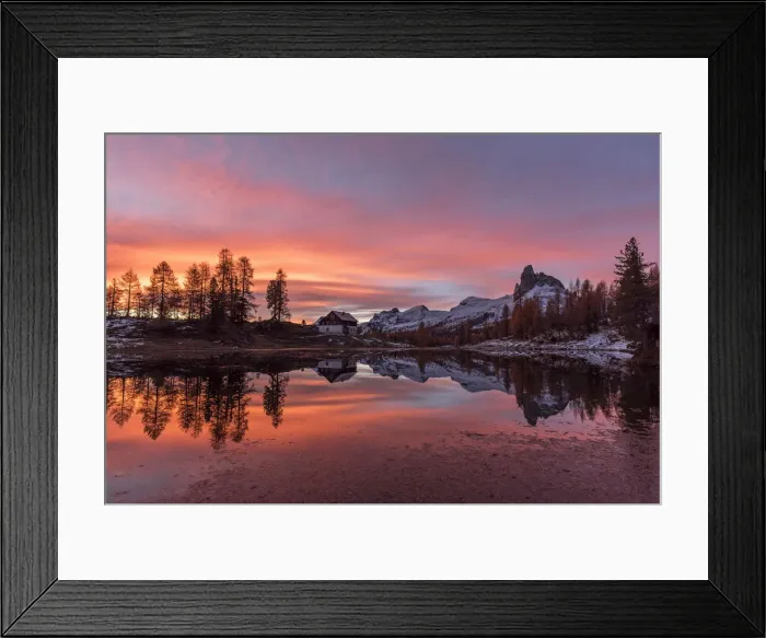 Framed Print : Croda da Lago, Cortina d Ampezzo, Belluno, Veneto, Italy. Palmieri refuge Framed Print : Croda da Lago, Cortina d Ampezzo, Belluno, Veneto, Italy. Palmieri refuge