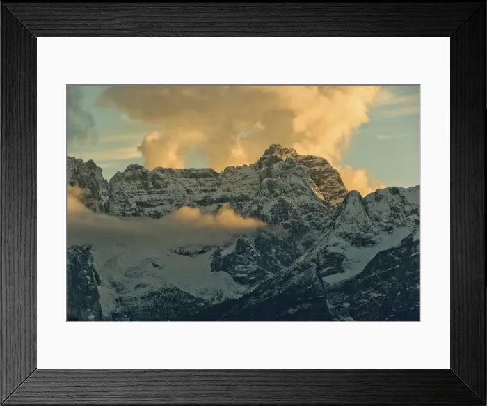 Framed Print : Punta Sorapiss, 3205m, shot during sunset, is part of the Ampezzane Dolomites