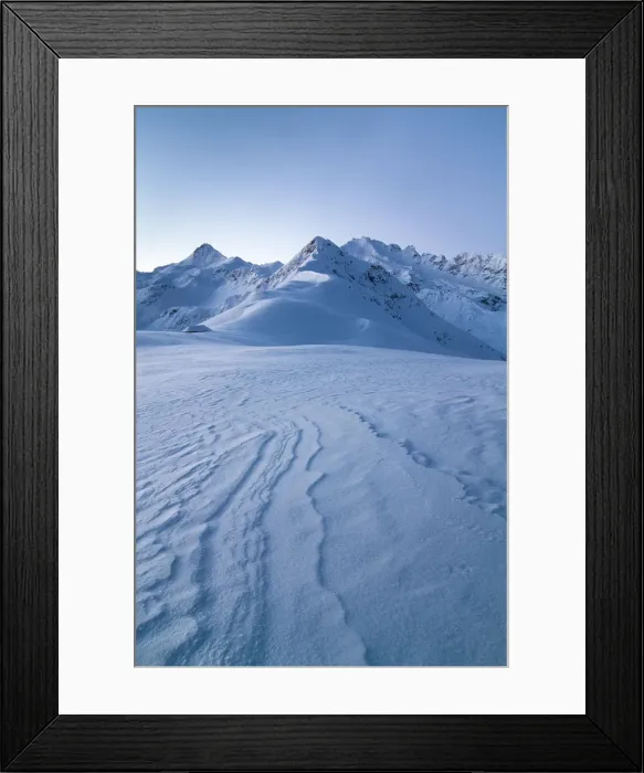 Framed Print : Pristine snow at San Colombano under Cima Piazzi, Sondrio district, Lombardy, Italy Framed Print : Pristine snow at San Colombano under Cima Piazzi, Sondrio district, Lombardy, Italy