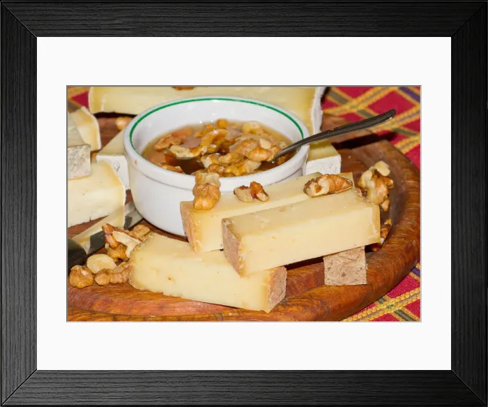 Framed Print : Honey, cheese and walnuts. Valtellina, Lombardy, Italy Framed Print : Honey, cheese and walnuts. Valtellina, Lombardy, Italy