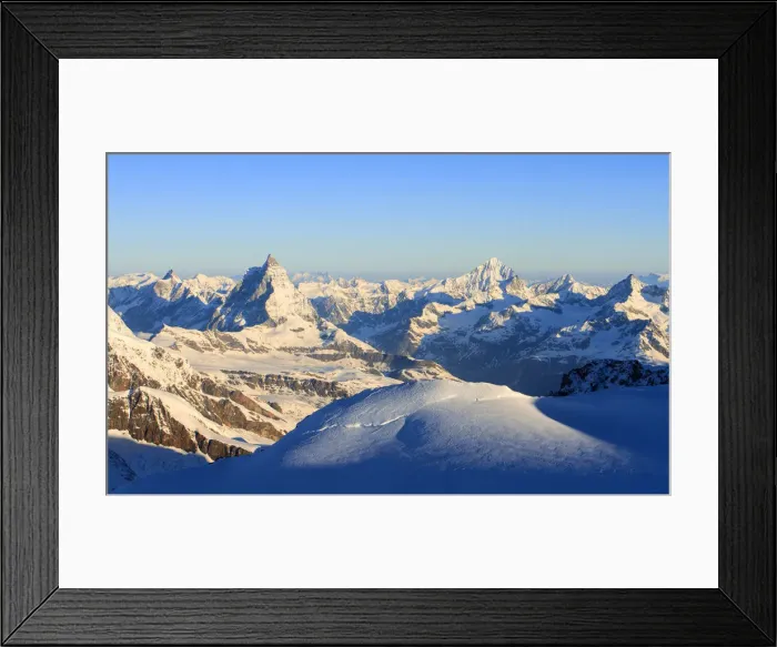 Framed Print : Morning view from Capanna Regina Margherita at 4554 osl. Monte Rosa, Aosta Valley, Italy Framed Print : Morning view from Capanna Regina Margherita at 4554 osl. Monte Rosa, Aosta Valley, Italy