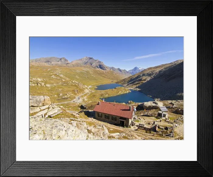 Framed Print : CittA'A  di Chivasso mountain hut. Nivolet Hill, Gran Paradiso national park, Piedmont, Italy