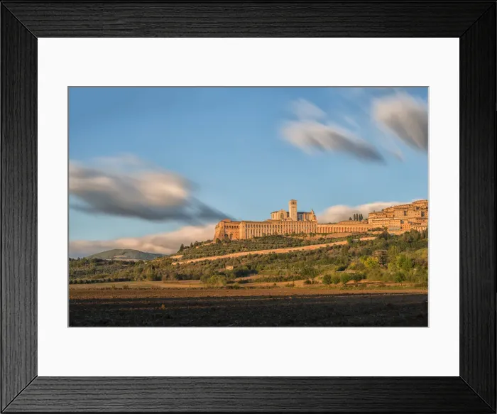 Framed Print : Italy, Umbria, Assisi, Basilica of Saint Francis at sunset Framed Print : Italy, Umbria, Assisi, Basilica of Saint Francis at sunset