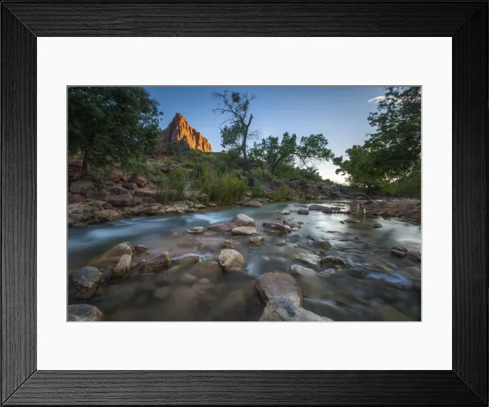 Framed Print : Watchman at sunset, Zion National Park, Utah, North America, USA Framed Print : Watchman at sunset, Zion National Park, Utah, North America, USA