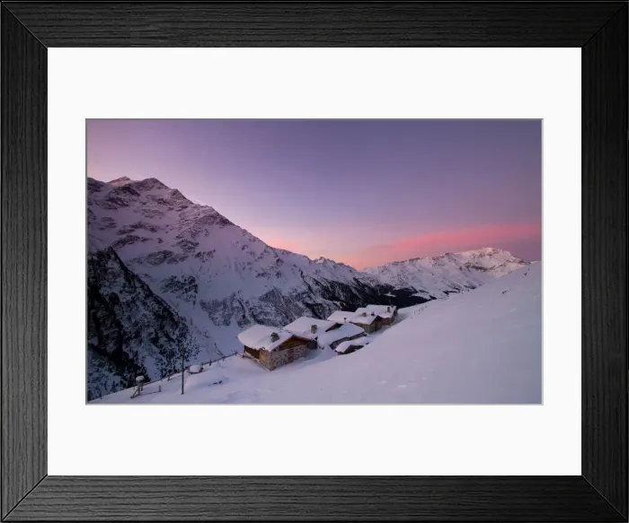 Framed Print : Winter sunrise. the Stelvio National Park, Sondrio district, Lombardy, Italy Framed Print : Winter sunrise. the Stelvio National Park, Sondrio district, Lombardy, Italy