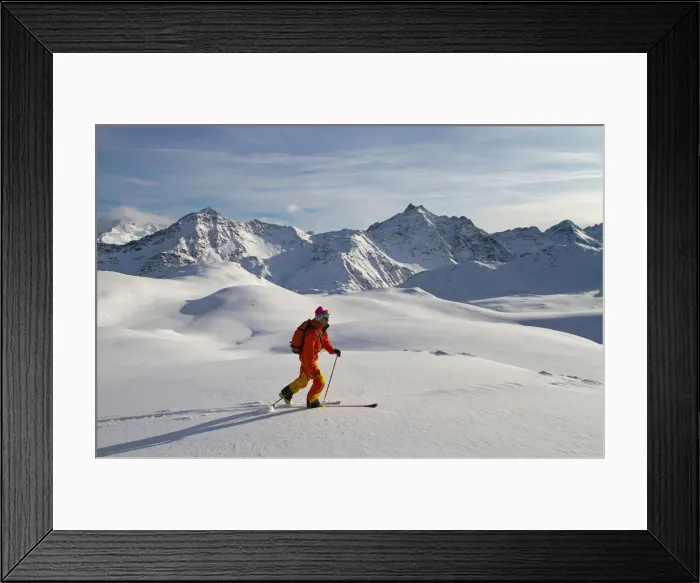 Framed Print : Ski mountaneering in Valtellina, Sondrio district, Lombardy, Italy Framed Print : Ski mountaneering in Valtellina, Sondrio district, Lombardy, Italy