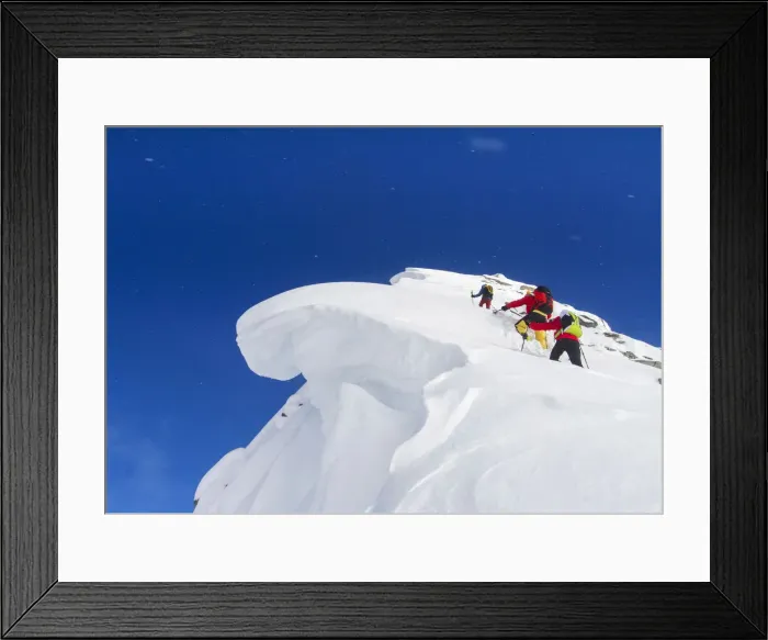 Framed Print : Winter alpinists at Roger pass, British Columbia, Canada Framed Print : Winter alpinists at Roger pass, British Columbia, Canada