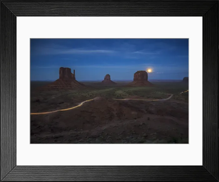 Framed Print : Moonlight at Monument Valley, Utah, Arizona, North America, USA Framed Print : Moonlight at Monument Valley, Utah, Arizona, North America, USA
