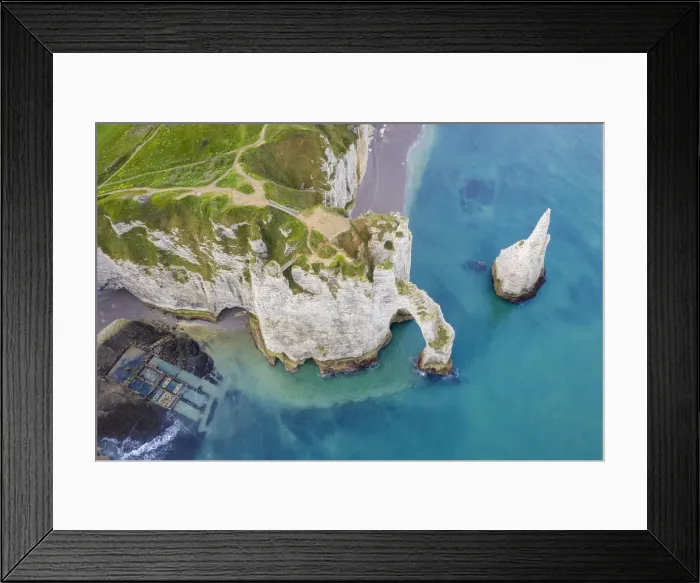 Framed Print : Sunrise at Etretat, Octeville sur Mer, Le Havre, Seine Maritime, Normandy, France