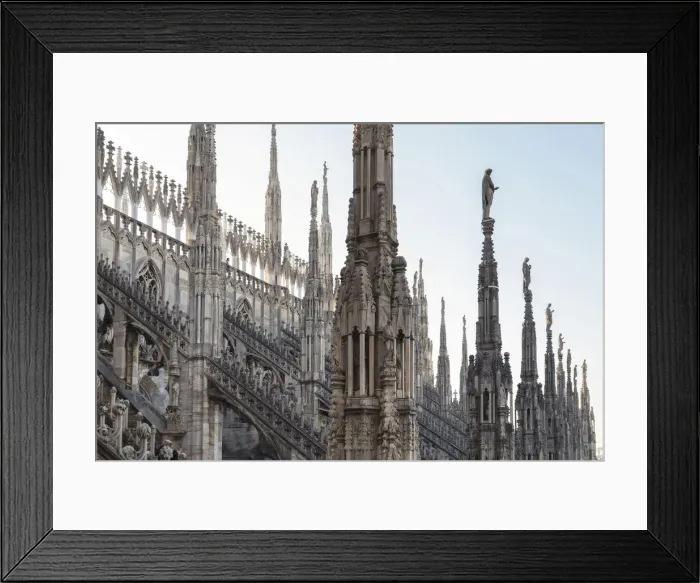 Framed Print : On the rooftop of the Duomo di Milano, among the white marble spiers, Milano, Lombardy Framed Print : On the rooftop of the Duomo di Milano, among the white marble spiers, Milano, Lombardy