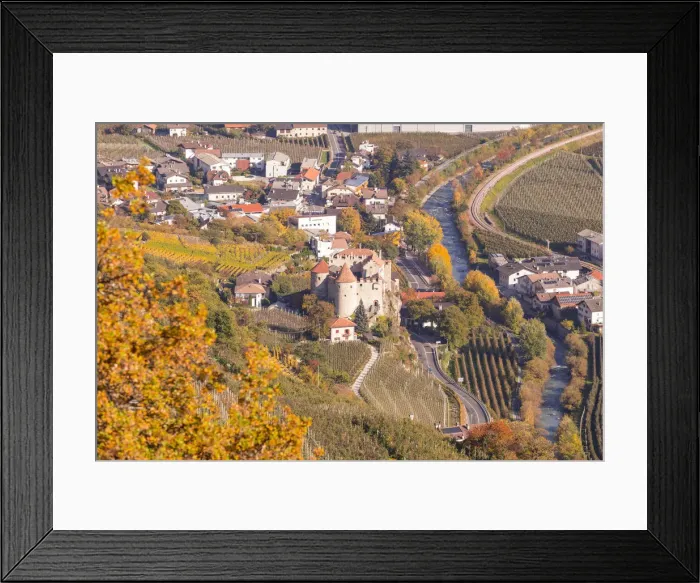 Framed Print : A panoramic view of Laces castle from San Martino In Monte, Laces, Venosta valley Framed Print : A panoramic view of Laces castle from San Martino In Monte, Laces, Venosta valley