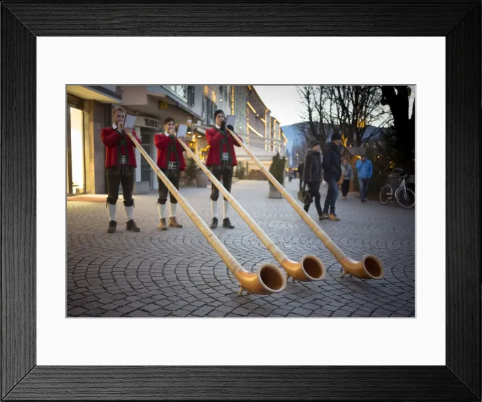 Framed Print : three horn players during the Christmas market in a strret of the city of Bruneck Framed Print : three horn players during the Christmas market in a strret of the city of Bruneck