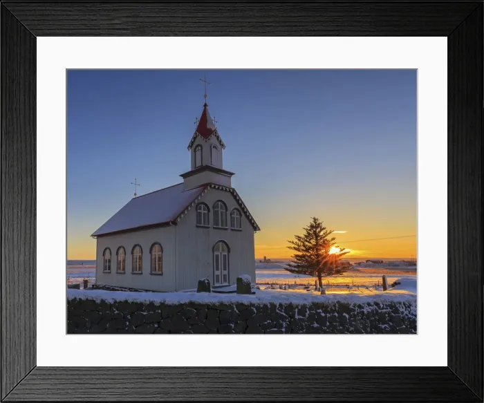 Framed Print : Small church, Iceland, Europe. The small church in Iceland
