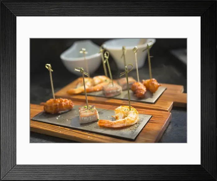Framed Print : a close up of a fish dish served as appetizer, Bolzano province, south Tyrol, Trentino Framed Print : a close up of a fish dish served as appetizer, Bolzano province, south Tyrol, Trentino