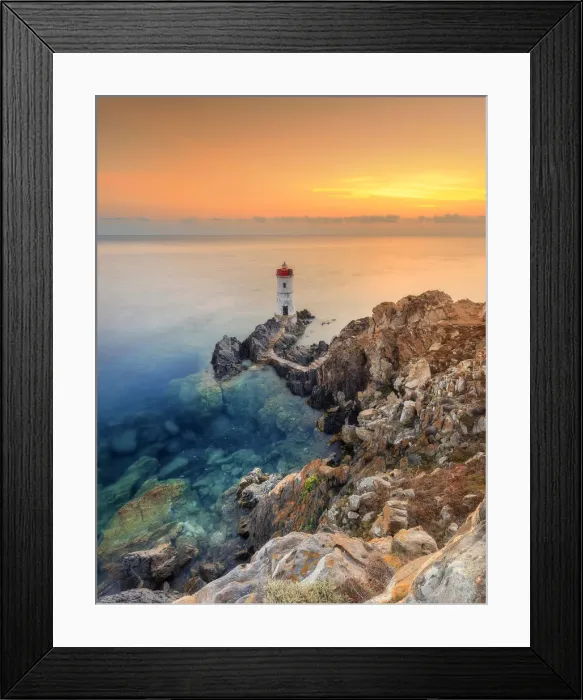 Framed Print : Capo Ferro Lighthouse, Porto Cervo, Sardinia, Italy