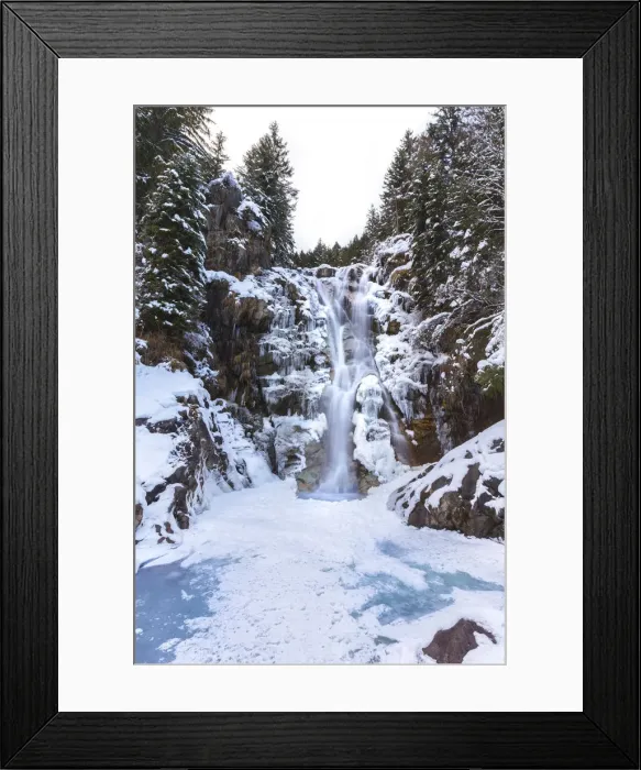 Framed Print : Vo waterfall near Schilpario iced in winter. Val di Scalve, Bergamo province Framed Print : Vo waterfall near Schilpario iced in winter. Val di Scalve, Bergamo province