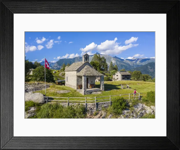 Framed Print : View of the stone church of Monti di Lego. Mergoscia, Valle Verzasca, Canton Ticino Framed Print : View of the stone church of Monti di Lego. Mergoscia, Valle Verzasca, Canton Ticino