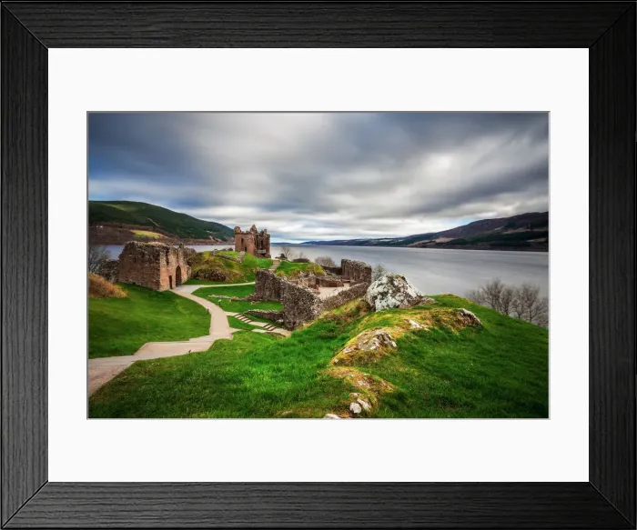 Framed Print : A view of Urquhart Castle and Loch Ness, Drumnadrochit, Highlands, Scotland, United Framed Print : A view of Urquhart Castle and Loch Ness, Drumnadrochit, Highlands, Scotland, United