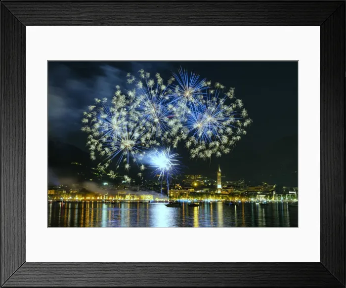 Framed Print : Fireworks during the traditional blessing of the lake, Lecco, Lecco province, Lombardia Framed Print : Fireworks during the traditional blessing of the lake, Lecco, Lecco province, Lombardia