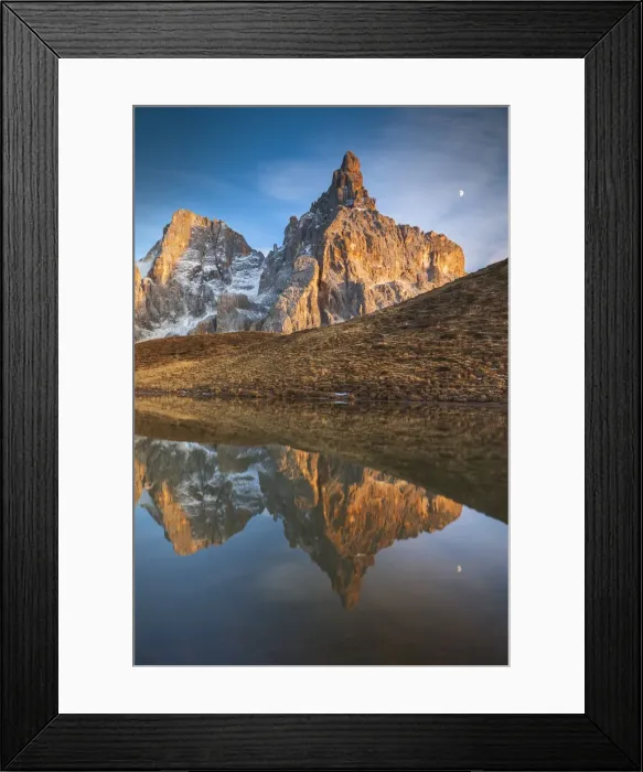Framed Print : Reflection of the Cimon della Pala in the lake, Passo Rolle, Trento, Trentino Alto Adige Framed Print : Reflection of the Cimon della Pala in the lake, Passo Rolle, Trento, Trentino Alto Adige
