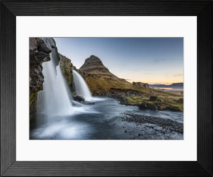 Framed Print : Long exposure landscape with waterfalls and Kirkjufell Mountain, Snaefellsnes peninsula Framed Print : Long exposure landscape with waterfalls and Kirkjufell Mountain, Snaefellsnes peninsula