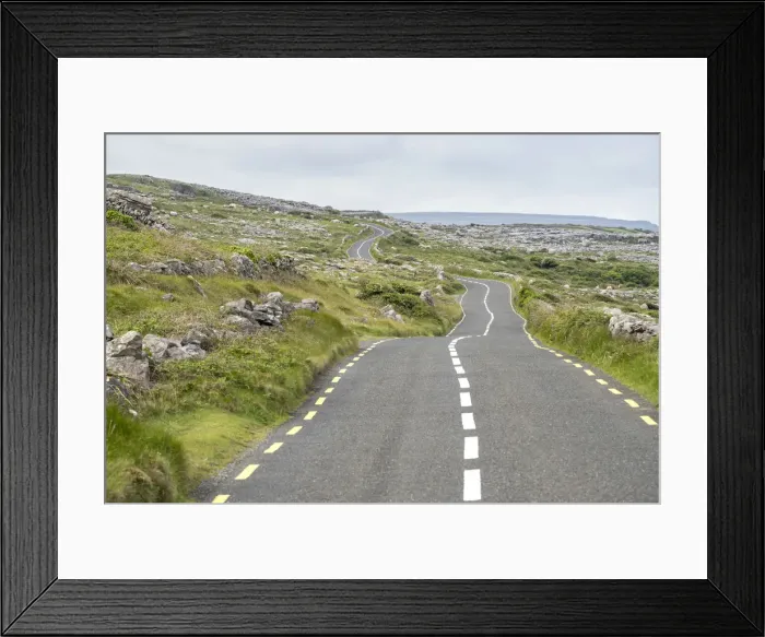 Framed Print : Road in Burren National Park, Munster, Co. Clare, Ireland, Europe Framed Print : Road in Burren National Park, Munster, Co. Clare, Ireland, Europe