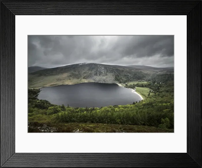 Framed Print : Upper Lake in Wicklow Mountains National Park. Glendalough, Co. Wicklow, Leinster, Ireland Framed Print : Upper Lake in Wicklow Mountains National Park. Glendalough, Co. Wicklow, Leinster, Ireland