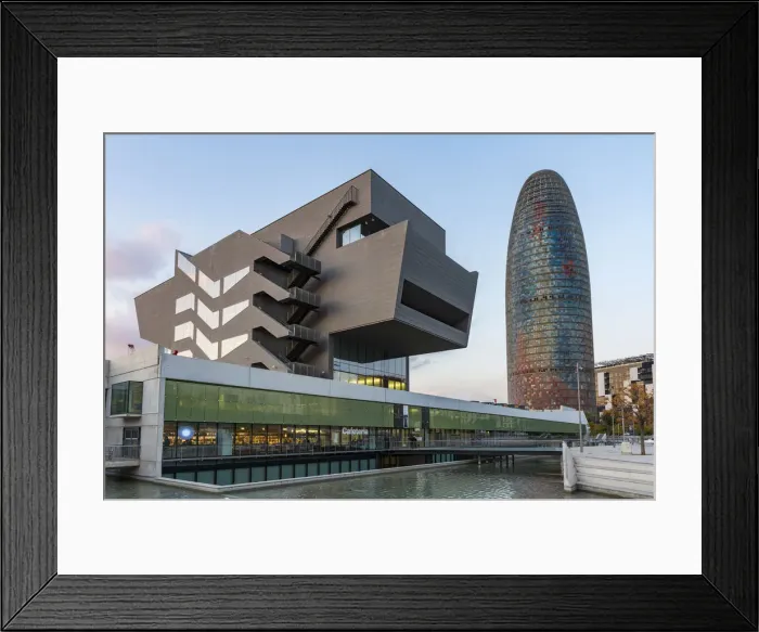 Framed Print : Design Museum with Torre Agbar behind, Barcelona, Catalonia, Spain Framed Print : Design Museum with Torre Agbar behind, Barcelona, Catalonia, Spain