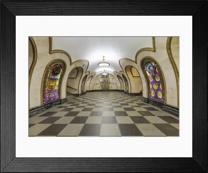Framed Print : Russia, Moscow, Novoslobodskaya Metro