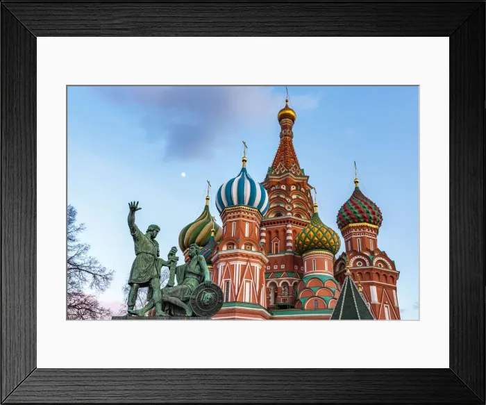 Framed Print : Russia, Moscow, Red Square, Kremlin, St. Basils Cathedral