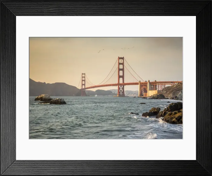 Framed Print : Golden Gate Bridge at sunset shot from Baker Beach Framed Print : Golden Gate Bridge at sunset shot from Baker Beach