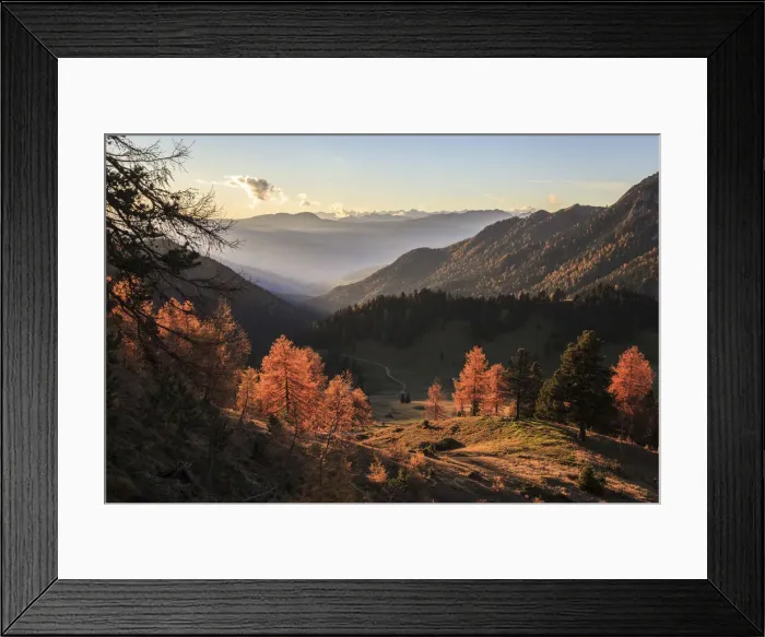 Framed Print : Dolomites, the last light in Funes valley, on the natural park Puez Odle, Italy Framed Print : Dolomites, the last light in Funes valley, on the natural park Puez Odle, Italy