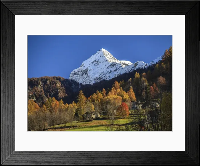 Framed Print : Valtellina, Scalino peak in autumn, Malenco valley, Lombardy, Italy Framed Print : Valtellina, Scalino peak in autumn, Malenco valley, Lombardy, Italy
