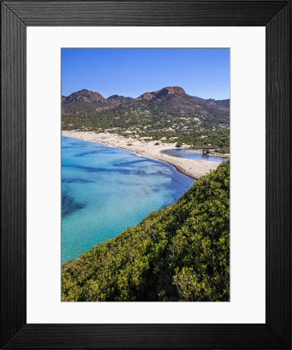 Framed Print : Corsica, France, the clean water from the Ostriconi beach, Balagne Framed Print : Corsica, France, the clean water from the Ostriconi beach, Balagne