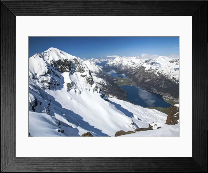 Framed Print : Switzerland, Engadine, Silvaplana lake at Sils lake from the St Gian peak Framed Print : Switzerland, Engadine, Silvaplana lake at Sils lake from the St Gian peak