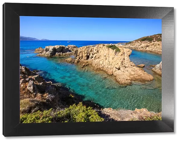 Corsica, cove from the Ostriconi beach on Corse, Balagne, France