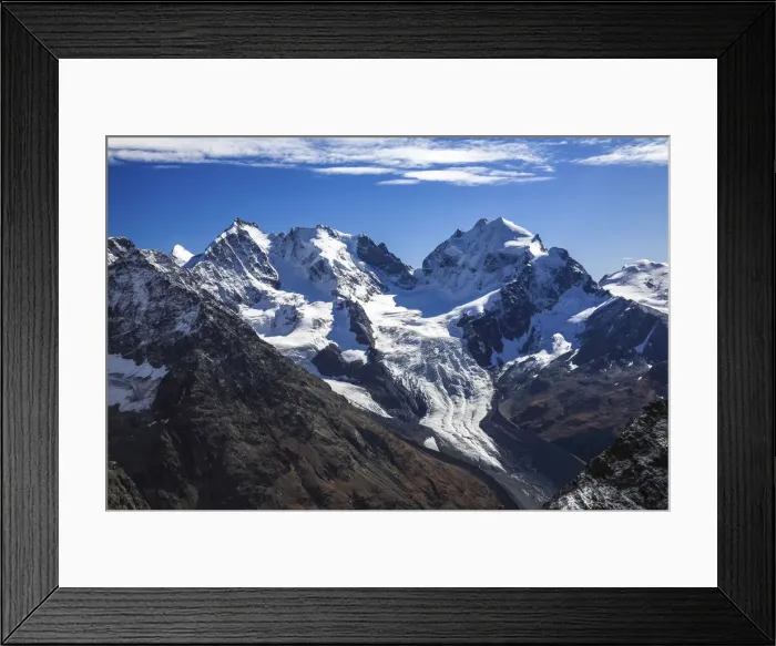 Framed Print : Switzerland, Engadine, Roseg valley, Bernina peak, Roseg peak, Scerscen peak Framed Print : Switzerland, Engadine, Roseg valley, Bernina peak, Roseg peak, Scerscen peak
