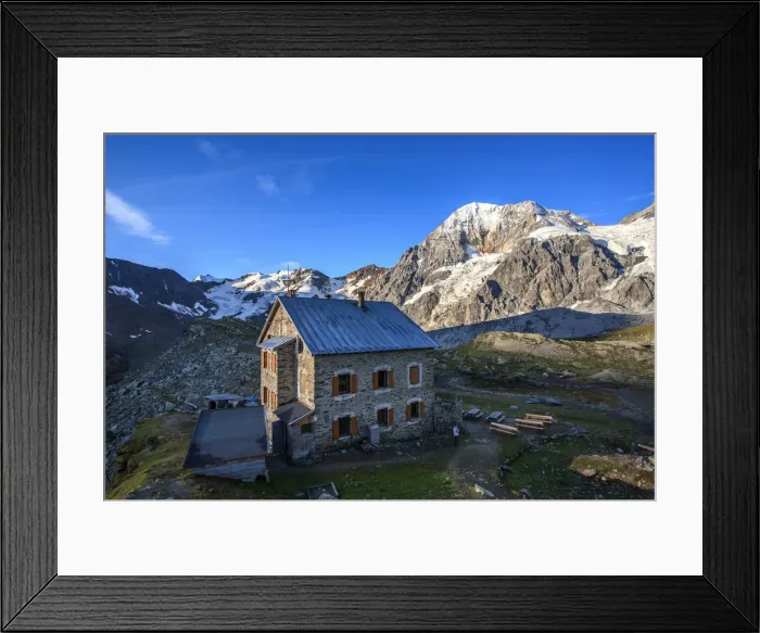 Framed Print : Solden valley, Coston hutte, in the background Zebru high peak at Zebru mountain, Trentino Alto Adige, Italy Framed Print : Solden valley, Coston hutte, in the background Zebru high peak at Zebru mountain, Trentino Alto Adige, Italy