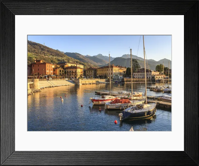Framed Print : The small port of Domaso village, Lombardy, Italy, province of Como Framed Print : The small port of Domaso village, Lombardy, Italy, province of Como